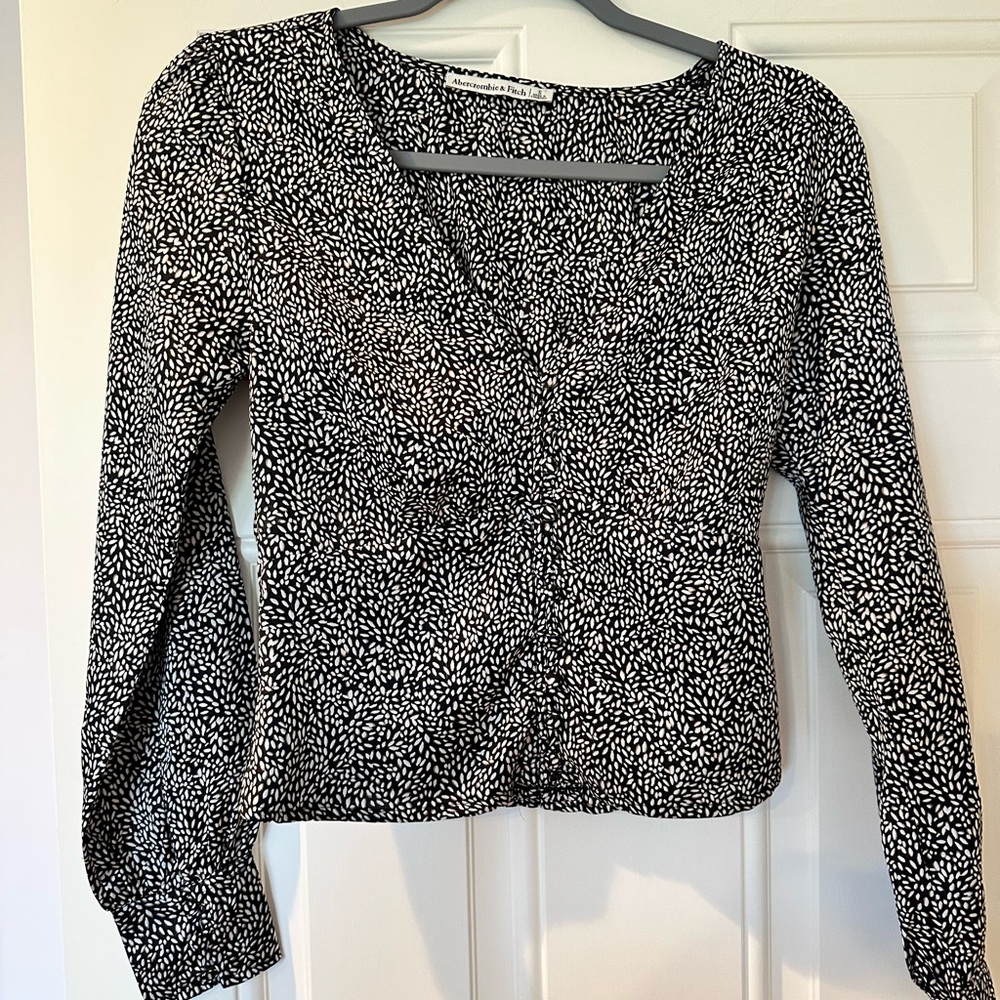 Satin long sleeve top